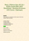 Week 13 Webinar Quiz&colon; SCI 251 &sol; SCI251 &lpar;Latest 2026 &sol; 2027&rpar; Microbiology &vert; Questions & Answers 100&percnt; Correct - Nightingale