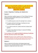 TEXAS WASTEWATER CLASS B EXAM High-Yield Questions and Answers 2026&sol;2027 Edition