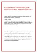 Nursing Professional Development &lpar;NPDBC&rpar; &NewLine;Practice Examination   100&percnt; Verified Answers &num; 