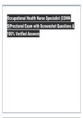 Occupational Health Nurse Specialist &lpar;COHN&NewLine;S&rpar;Proctored Exam with Screenshot Questions & &NewLine;100&percnt; Verified Answers &NewLine;