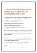 Occupational Health Nurse &lpar;COHN&rpar; Comprehensive Final Exam with Verified Rationales Practice Questions and Answers with complete solution
