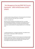  Pain Management Nursing &lpar;PMGT-BC&rpar; Practice &NewLine;Examination   100&percnt; Verified Answers LATEST &NewLine;UPDATE  