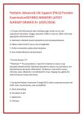 Pediatric Advanced Life Support &lpar;PALS&rpar; Provider ExaminationDEFINED ANSWERS LATEST ALREADY GRADED A&plus; &lpar;2025&sol;2026&rpar;