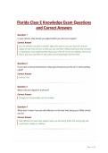 Florida Class E Knowledge Exam Questions and Correct Answers&NewLine;