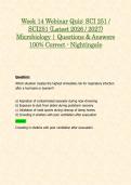 Week 14 Webinar Quiz&colon; SCI 251 &sol; SCI251 &lpar;Latest 2026 &sol; 2027&rpar; Microbiology &vert; Questions & Answers 100&percnt; Correct - Nightingale