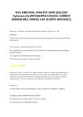 WGU D488 FINAL EXAM TEST BANK 2026&sol;2027 &NewLine;Cybersecurity WITH MULTIPLE CHOICES &comma;CORRECT &NewLine;ANSWERS WELL VERIFIED AND IN DEPTH RATIONALES&period;