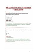 CDR RD Exam Practice Test 1 Questions and Correct Answers&NewLine;