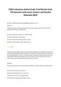 CWEA Laboratory Analyst Grade 3 Certification Exam &NewLine;150 Questions with correct answers and Detailed &NewLine;Rationales 2026&excl; 