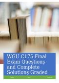 WGU C175 Final Exam Study Guide &vert; Questions & Complete Solutions 2027