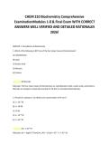 CHEM 210 Biochemistry Comprehensive &NewLine;ExaminationModules 1-8 & Final Exam WITH CORRECT &NewLine;ANSWERS WELL VERIFIED AND DETAILED RATIONALES &NewLine;2026&excl; 