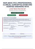 NUR 2804C PCC &lpar;PROFESSIONAL CLINICAL CONCEPTS&rpar; EXAM AND VERIFIED ANSWERS WITH&NewLine;RATIONALES&period;PD