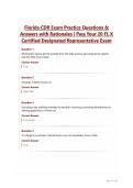 Florida CDR Exam Practice Questions & Answers with Rationales &vert; Pass Your 20 FL X Certified Designated Representative Exam