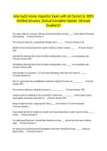 Internachi Home Inspector Exam with all Correct & 100&percnt; Verified Answers &vert;Actual Complete Update &vert;Already Graded A&plus;