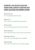 PROMETRIC CNA PRACTICE EXAM 2026&NewLine;REVIEW PAPER COMPLETE QUESTIONS WITH&NewLine;EXPERT SOLUTIONS AND MARKING SCHEME