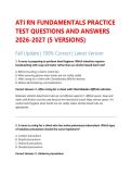 ATI RN FUNDAMENTALS PRACTICE &NewLine;TEST QUESTIONS AND ANSWERS &NewLine;2026