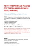 ATI RN Fundamentals Practice Exam Study Guide 2026 &vert; Questions & Answers