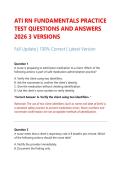ATI RN Fundamentals Practice Exam Study Guide 2026 &vert; Questions & Answers