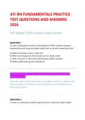 ATI RN Fundamentals Practice Exam Study Guide 2026 &vert; Questions & Answers