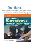 Test Bank &ndash; Nancy Caroline&rsquo;s Emergency Care in the Streets &lpar;9th Edition&rpar; by Nancy Caroline &vert; Chapters 1&ndash;53 &vert; Complete Question and Answer A&plus; Guide Newest Version