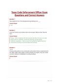Texas Code Enforcement Officer Exam Questions and Correct Answers