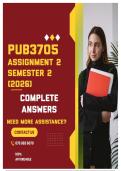 PUB3705 ASSIGNMENT 2 SEMESTER 2 2026 - COMPLETE ANSWERS