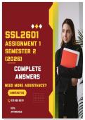SSL2601 ASSIGNMENT 1 SEMESTER 2 2026 - COMPLETE ANSWERS