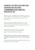 PROMETRIC TEST PREP EXAM SCRIPT 2026&NewLine;QUESTIONS AND SOLUTIONS&NewLine;COMPREHENSIVE STUDY SHEET FULL&NewLine;PRACTICE SET 350