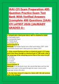 IAAI-CFI Exam Preparation 400-Question Practice Exam Test Bank With Verified Answers &vert;&vert;complete 400 Questions &vert;&vert;IAAI-CFI LATEST 2026 &vert;&vert;ALREADY GRADED A&plus; 