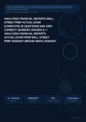 Wall Street Prep Analyzing Financial Reports Exam 40 Questions Actual Exam 2026&sol;2027 &ndash; 100&percnt; Verified &vert; Detailed Rationales &ndash; Pass Guaranteed &ndash; A&plus; Graded