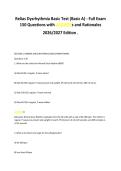 Relias Dysrhythmia Basic Test &lpar;Basic A&rpar; - Full Exam &NewLine;150 Questions with ANSWERs and Rationales &NewLine;2026&sol;2027 Edition &period;
