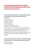 CNL EXAM QUESTIONS COMPLETE WITH CORRECT ANSWERS & EXPERT RATIONALES FOR CLINICAL NURSE LEADER CERTIFICATION SUCCESS