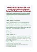 ICC Z4 Code Enforcement Officer &ndash; 200 Practice Exam Questions and Correct Answers &lpar;Verified Answers&rpar; Plus Rationale