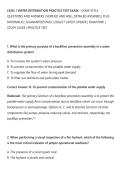 LEVEL 1 WATER DISTRIBUTION PRACTICE TEST EXAM &ndash; EXAM-STYLE&NewLine;QUESTIONS AND ANSWERS &vert; VERIFIED AND WELL DETAILED ANSWERS &vert; PLUS&NewLine;RATIONALES &vert; GUARANTEED PASS &vert; 2026&sol;27 LATEST UPDATE &vert; EXAM PREP &vert;&NewLine;STUDY GUIDE &vert; PRACTICE TEST