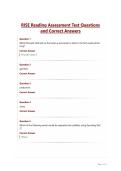 RISE Reading Assessment Test Questions and Correct Answers&NewLine;