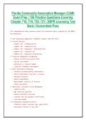Florida Community Association Manager &lpar;CAM&rpar; Exam Prep 2026 &vert; 150 Practice Questions &vert; Chapters 718&comma; 719&comma; 720 & 721 &vert; DBPR Licensing Test Bank
