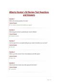 Alberta Hunter's Ed Review Test Questions and Answers&period;