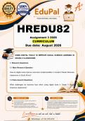 HREDU82 Assignment 3 &lpar;CURRICULUM&rpar; 2026 - DUE August 2026