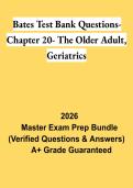 Bates Test Bank Questions Chapter 20 &ndash; The Older Adult & Geriatrics PDF &vert; Study Guide & Exam Review 2026