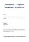 Galen NSG 3100 Exams 1&comma; 2 & 3 &vert; Nursing Practice&NewLine;Actual Questions & Answers Bank&NewLine;EXAM 1&colon; FUNDAMENTALS OF NURSING PRACTICE