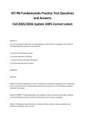 ATI RN Fundamentals Practice Test Questions&NewLine;and Answers&NewLine;Fall 2025&sol;2026 Update 100&percnt; Correct Latest