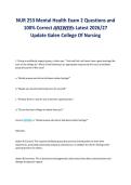 NUR 253 Mental Health Exam 2 Questions and&NewLine;100&percnt; Correct ANSWERs Latest 2026&sol;27&NewLine;Update Galen College Of Nursing&NewLine;