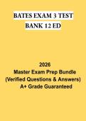 Bates Exam 3 Test Bank 12th Edition PDF &vert; Physical Examination Practice Questions & Study Guide 2026
