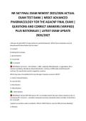 NR 567 FINAL EXAM NEWEST 2025&sol;2026 ACTUAL&NewLine;EXAM TEST BANK &vert; NR567 ADVANCED&NewLine;PHARMACOLOGY FOR THE AGACNP FINAL EXAM &vert;&NewLine;QUESTIONS AND CORRECT ANSWERS &lpar;VERIFIED&rpar;&NewLine;PLUS RATIONALES &vert; LATEST EXAM UPDATE&NewLine;2026&sol;2027