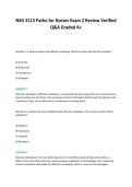 NSG 3113 Patho for Nurses Exam 2 Review Verified&NewLine;Q&A Graded A&plus;