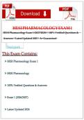 HESI Pharmacology Exam 1 Questions & Answers &vert; Study Guide 2027&sol;2028