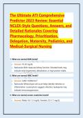 The Ultimate ATI Comprehensive Predictor 2023 Review&colon; Essential NCLEX-Style Questions&comma; Answers&comma; and Detailed Rationales Covering Pharmacology&comma; Prioritization&comma; Delegation&comma; Maternity&comma; Pediatrics&comma; and Medical-Surgical Nursing