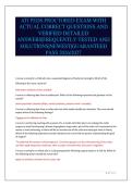 ATI PEDS PROCTORED EXAM WITH&NewLine;ACTUAL CORRECT QUESTIONS AND&NewLine;VERIFIED DETAILED&NewLine;ANSWERS&vert;FREQUENTLY TESTED AND&NewLine;SOLUTIONS&vert;NEWEST&vert;GUARANTEED&NewLine;PASS 2026&sol;2027
