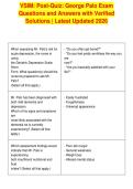 VSIM&colon; Post-Quiz&colon; George Palo Exam&NewLine;Questions and Answers with Verified&NewLine;Solutions &vert; Latest Updated 2026