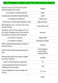 Basic Firefighter Written Exam Test with Answers Rated A 2026&vert;2027