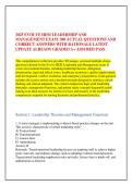 2025 EVOLVE HESI LEADERSHIP AND &NewLine;MANAGEMENT EXAM  300 ACTUAL QUESTIONS AND &NewLine;CORRECT ANSWERS WITH RATIONALE LATEST &NewLine;UPDATE ALREADY GRADED A&plus; ASSURED PASS 